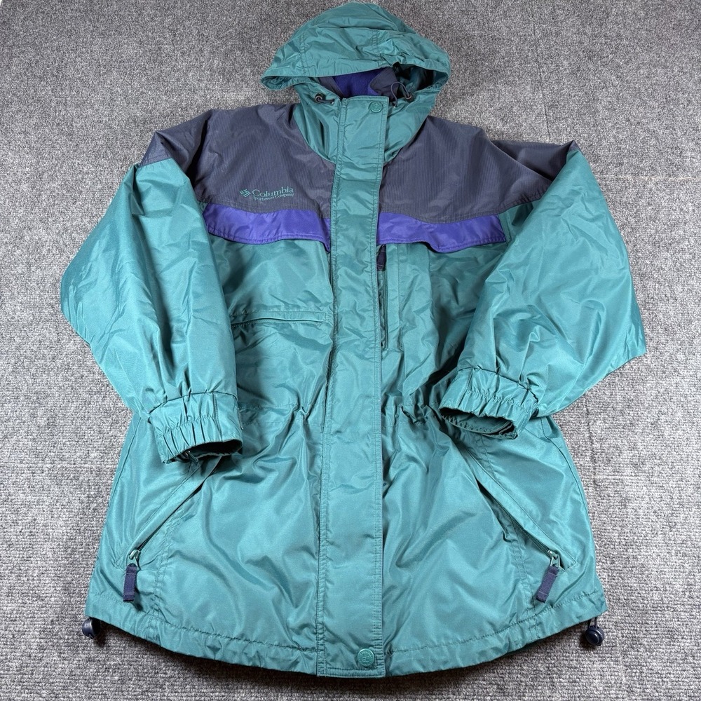 Vintage Y2K Columbia Women's Purple Green Ski‎ Jacket Coat Removable Lining Sz S